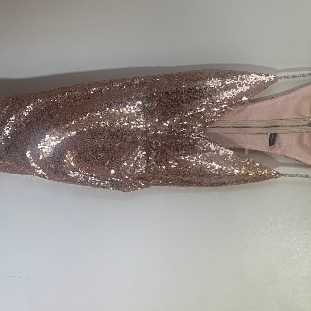 Rose gold sequin party dress